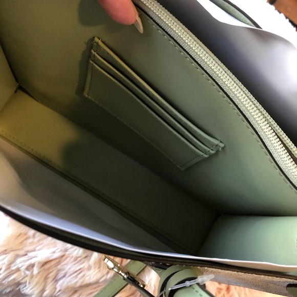 Michael Kors Center Stripe Maple Small Satchel. Bright Limeade. NWT. - Picture 5 of 12